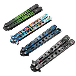 Nuevo diseño cuchillo de bolsillo al aire libre herramienta de entrenamiento de mariposa práctica cuchillo plegable contacto ventas para catálogo - Product Image 1