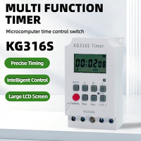 Temporizador Digital Programable KG316S de 30A y 220V, Montaje en Riel DIN o Pared, Funciona con Batería