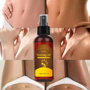 Vente en gros de crème solaire bronzante foncée, pulvérisation d'huile, résistant à la sueur, spf 15, bronzage rapide, peau hydratante pour les soins du corps