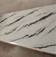 Panel de Decoración de Pared de PVC Moderno, Impermeable e Ignífugo, con Revestimiento UV, Lámina de Mármol para Escaleras y Baños