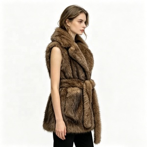 <span class=keywords><strong>Gilet</strong></span> <span class=keywords><strong>sans</strong></span> manches en fausse <span class=keywords><strong>fourrure</strong></span> tissée Zeyu pour femme, coupe ample, avec ceinture, écologique et respirant, idéal pour les trajets quotidiens - Product Image 3