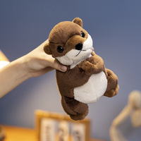Peluche loutre à souhaits pour enfants en gros, poupée en tissu unisexe, yeux fermés, cadeau d'anniversaire, doudou, coton PP, super brodé