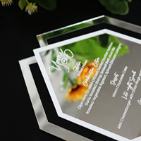 Tarjetas de menú acrílicas de espejo plateado con forma especial creativa personalizada Premium para bodas/Navidad/eventos de fiesta de cumpleaños