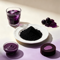 Poudre d'extrait de riz noir naturel de qualité alimentaire, pigment hydrosoluble, étiquette claire, pour boissons, confiseries, produits laitiers, bouteille, fût