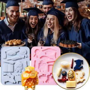 Moules en silicone sur le thème <span class=keywords><strong>de</strong></span> la remise des diplômes, moule en forme <span class=keywords><strong>de</strong></span> chapeau <span class=keywords><strong>de</strong></span> remise des diplômes, moule à bonbons pour diplôme - Product Image 4