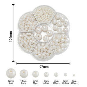 Diy Jewelry Accessories <b>Pearl</b> <b>Set</b> White Round Plastic Resin For Jewelry Making - Product Image 4