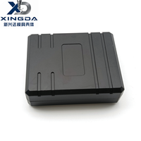 Boîtier électronique rectangulaire noir en plastique ABS moulé par injection avec rainures pour module de circuit de contrôle industriel