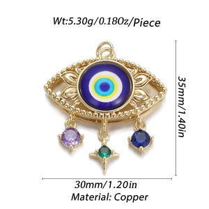 Diy Charms for Make Earrings Bracelet Necklace Bohemia Star Eyes Hearts for <strong>Jewelry</strong> Making <strong>Supplies</strong> Gold Color Dijes <strong>Designer</strong> - Product Image 3