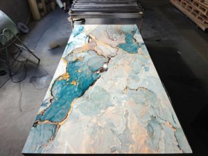 Современная Роскошная золотистая доска из УФ-мрамора, глянцевые внутренние стеновые панели для ванной комнаты, для гостиной, отеля, водонепроницаемые для дома - Product Image 3