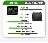 Batterie LiFePO4 OEM 12V 45Ah avec BMS intelligent, remplacement pour batteries au plomb-acide pour applications solaires, VR et marines