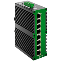 Conmutador de Red Ethernet Industrial IE1800-8T-R de 8 Puertos, para Riel DIN, Sin Administración, PoE, Velocidad de Transmisión de 10/100/1000 Mbps