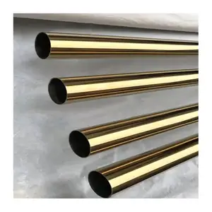 Decorative Inox 201 304 316 430 golden round square colored stainless steel pipe/gold tube from China