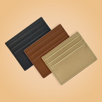 Siap Kirim Dompet Kartu Kredit & ID Card Kulit PU Berkualitas Tinggi Minimalis Tipis Model Epsom untuk Pria Harga Pabrik Ready Stock