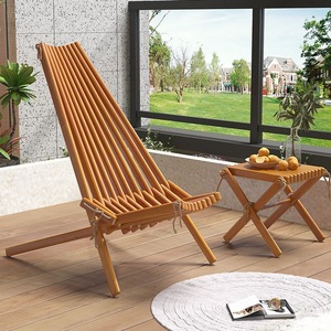 Chaise de jardin et d'extérieur en <span class=keywords><strong>bois</strong></span> massif de style nordique Luban 2026, créative, avec dossier, <span class=keywords><strong>pour</strong></span> la détente - Product Image 3