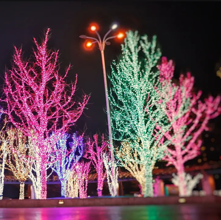 Lampu LED, lentera LED, dekorasi pohon, lampu RGB Jalan Natal, pemodelan biru, berbagai bentuk, lampu fantasi romantis