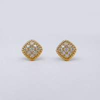Orecchini a lobo da donna in oro giallo 18K con diamanti coltivati in laboratorio, moissanite e ear cuff