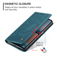 Étui de téléphone magnétique en PU trois en un avec fonction portefeuille et support pour Xiaomi Redmi