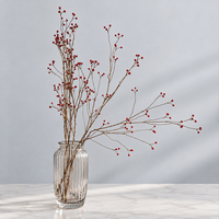 Tige de baies rouges artificielles effet naturel, branche de sureau artificielle pour décoration de mariage, Noël, maison, bureau, sans entretien, vente en gros