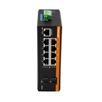 Commutateur Ethernet industriel géré Tincam Layer 2, 2 ports SFP Gigabit + 8 ports Fast Ethernet, console, VLAN, SNMP, STP, ERPS, PTP, rail DIN