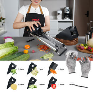 Coupe-légumes manuel populaire 6 <span class=keywords><strong>V</strong></span> lames en acier inoxydable <span class=keywords><strong>mandoline</strong></span> outil de coupe trancheuse pour la cuisine - Product Image 2