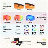 HUBO Nouvelles Lunettes de Sport Tendance Masque de Ski à Lentille Rouge Design Rabattable Verres Bleus Polarisés Monture TPU pour Motoneige et Snowboard