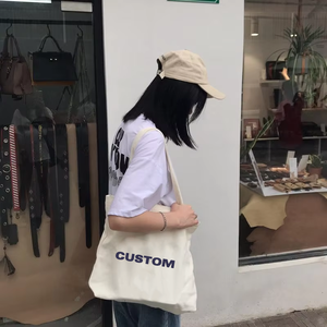 Bolsa de lona personalizada al por mayor con logotipo, bolsa de compras de lona de algodón ecológica - Product Image 2