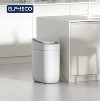 ELPHECO Poubelle à capteur 9L Étanche Conception étroite Sans odeur Fermeture silencieuse pour salle de bain Chambre Bureau