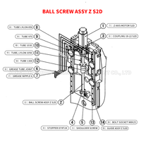 Ball Screw Assy Z S2D Brother S2D Z-axis Ball Screw, Ball Screw untuk Suku Cadang Brother Drill Tap Center