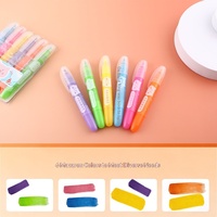 Stylo surligneur pour étudiants, pointe pinceau inclinée, marqueur aquarelle fluorescent 6 couleurs, grande cartouche d'encre