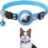 Kingtale Kat Accessoires Verstelbare Reflecterende Case Houder Huisdier Gps Tracker Apple Airtag Kat Kraag