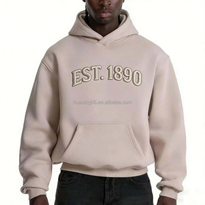 เสื้อฮู้ดดี้ผ้าฝ้าย 100% หนัก 500 GSM แบบสวมหัว ทรงหลวม ไหล่ตก ทรงโอเวอร์ไซส์ สไตล์สตรีทแวร์ สำหรับผู้ชาย - Product Image 2