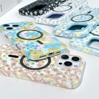 Coque de téléphone portable magnétique de couverture arrière transparente TPU + pc de luxe électrolytique pour iPhone Mobiles avec protection de Film d'objectif