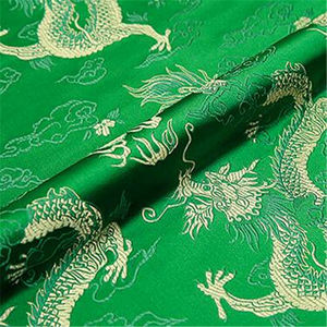 Çin desen Polyester brokar kumaş jakarlı ejderha tasarı<span class=keywords><strong>m</strong></span> siyah altın Cheongsam - Product Image 3