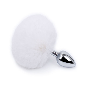 12 renk 3 boyutları Metal Mini Anal Plug paslanmaz çelik <span class=keywords><strong>Bunny</strong></span> renk popo fiş tavşan kuyruk Anal Plug hayvan seks oyuncak - Product Image 4