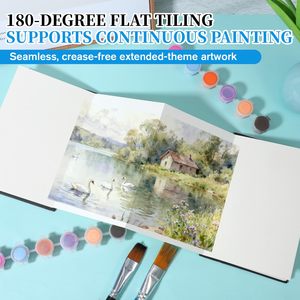 Hardcover A5 Artist Manufacturer Foldable Sketchbook Watercolor Art Drawing <b>Book</b> - Product Image 2