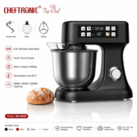 Robot pâtissier Cheftronic SM-B08P 6,0 L avec écran tactile, balance intégrée, fonction de fermentation, électrique, pour la cuisine domestique, pour pétrir la pâte