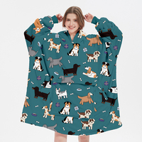 Hoodie couverture Sherpa unisexe surdimensionné, 100% polyester, style animalier, impression personnalisable, doux, chaud, anti-boulochage, pour l'extérieur, fabriqué en Chine