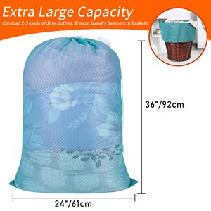 Wholesale Mesh <b>Laundry</b> <b>Bags</b> 24 X 36 Inches Heavy Duty Drawstring <b>Bag</b> - Product Image 3