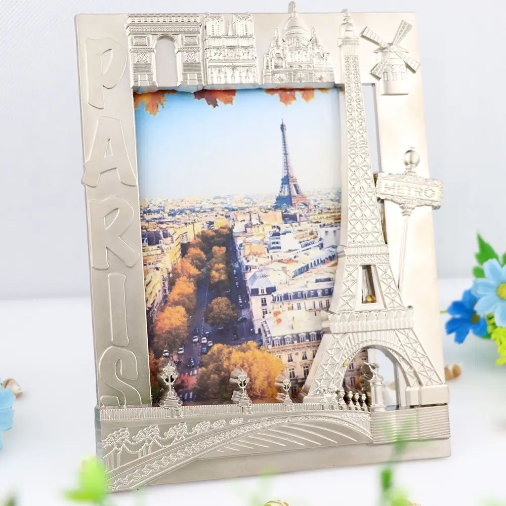 클래식 스타일 파리 에펠 탑 장식 예술 금속 기념품 사진 프레임