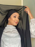 Hijab instantané doublée en soie, avec doublure en Satin, avec couvre-chef, 2022