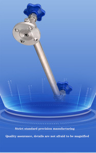 مقياس مستوى الماء بأنبوب زجاجي عضوي مع أنبوب فولاذ مقاوم للصدأ للقراءة فقط وأنبوب PTFE مقاوم للتآكل لقياس مستوى السوائل - Product Image 5