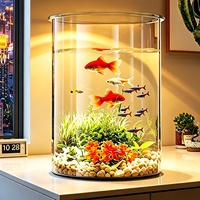 Aquarium transparent en PET pour la maison, aquarium de bureau, aquascape, réservoir d'eau de style luxueux, couvercle de réservoir, conteneur haut de gamme pour l'aquaculture