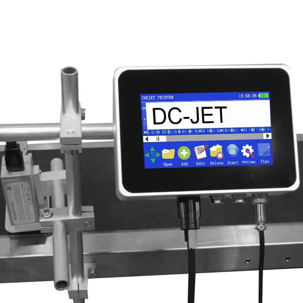 Mini máquina de codificação portátil para jogar o saco de embalagem inferior da garrafa com carimbo de data de produção, fácil de puxar, codificação inteligente