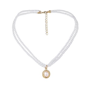 Nouveau Double Couches Perle Chaîne <span class=keywords><strong>Collier</strong></span> <span class=keywords><strong>Ras</strong></span> Du <span class=keywords><strong>Cou</strong></span> pour Femmes Mode <span class=keywords><strong>Femme</strong></span> <span class=keywords><strong>Collier</strong></span> Parti Cadeau Bijoux - Product Image 5