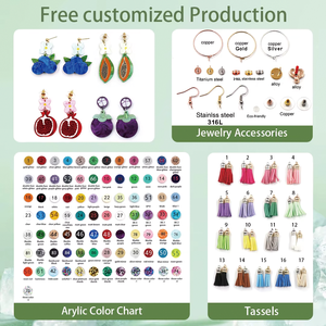 Orecchini pendenti natalizi personalizzati in acciaio inossidabile 316L gioielli in acrilico moda spedizione rapida diretta in fabbrica - Product Image 6