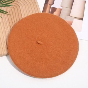 Béret français en laine couleur unie bonnet chaud chapeau artiste peintre fantaisie laine béret français chapeau couleur unie béret casquette pour femmes filles - Product Image 3