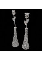 Vase à fleurs moderne en argent plaqué, fait main, écologique, léger, paire de roses, article décoratif de luxe pour le salon, cadeau