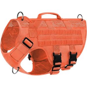 Harness Anjing Taktis Oranye Berkualitas Tinggi Anti Tarik untuk Anjing Sedang - Product Image 1