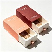 Boîte d'emballage personnalisée pour bâtonnets d'encens avec logo imprimé, boîte en papier style tiroir pour bougies, boîte cadeau en papier