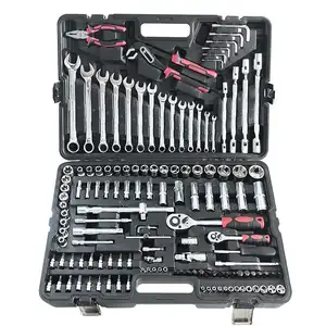 Srunv Goodking 137pcs 1/2 3/8 1/4 Inch Integrated Household Multifunction Drive Flexible Head Ratchet Wrench Socket Tool Kit Set